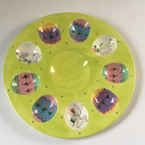 Easter deviled egg serving platter ceramic